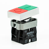 Pulsador doble, no iluminado, bastidor metálico, 1CNA + 1CNC, 10A/400VCA resistivos
