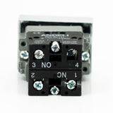 Pulsador doble, no iluminado, bastidor metálico, 1CNA + 1CNC, 10A/400VCA resistivos
