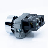 Botón pulsador, bastidor metálico