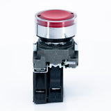 Botón pulsador iluminado, bastidor metálico