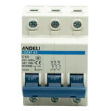 Interruptor termomagnético 3 polos para riel