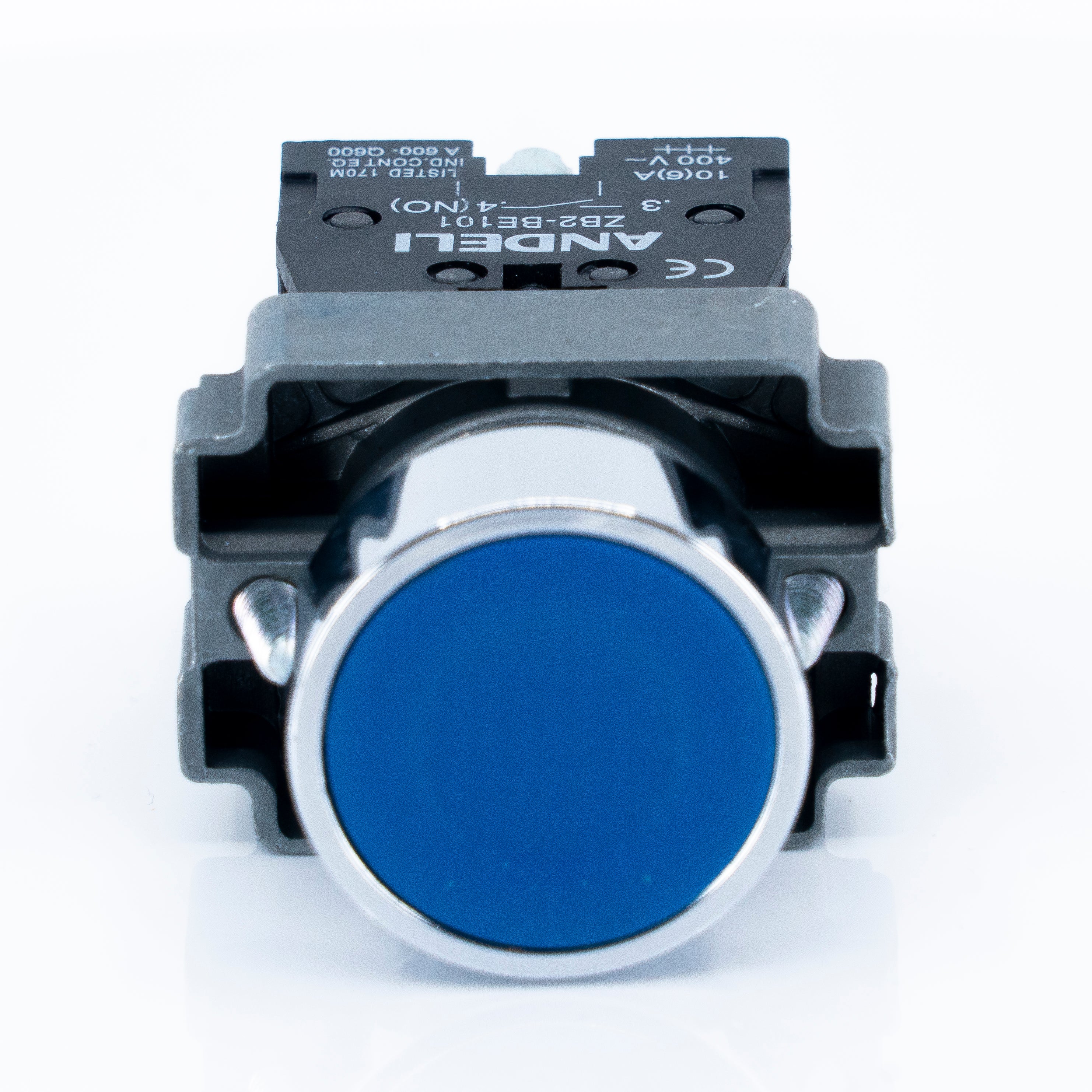 Botón pulsador, bastidor metálico