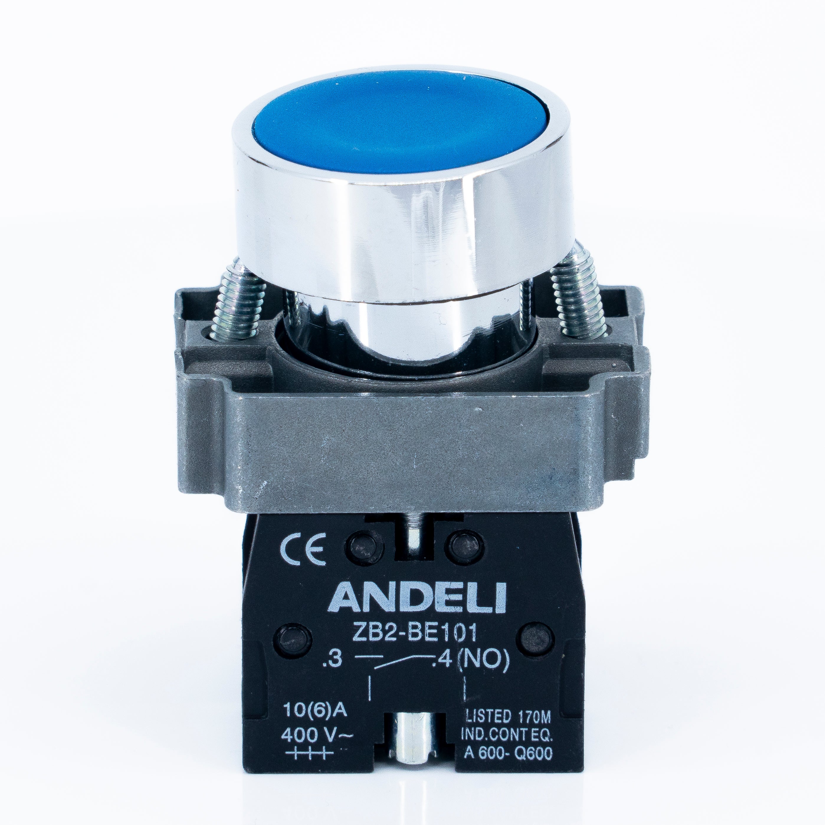 Botón pulsador, bastidor metálico