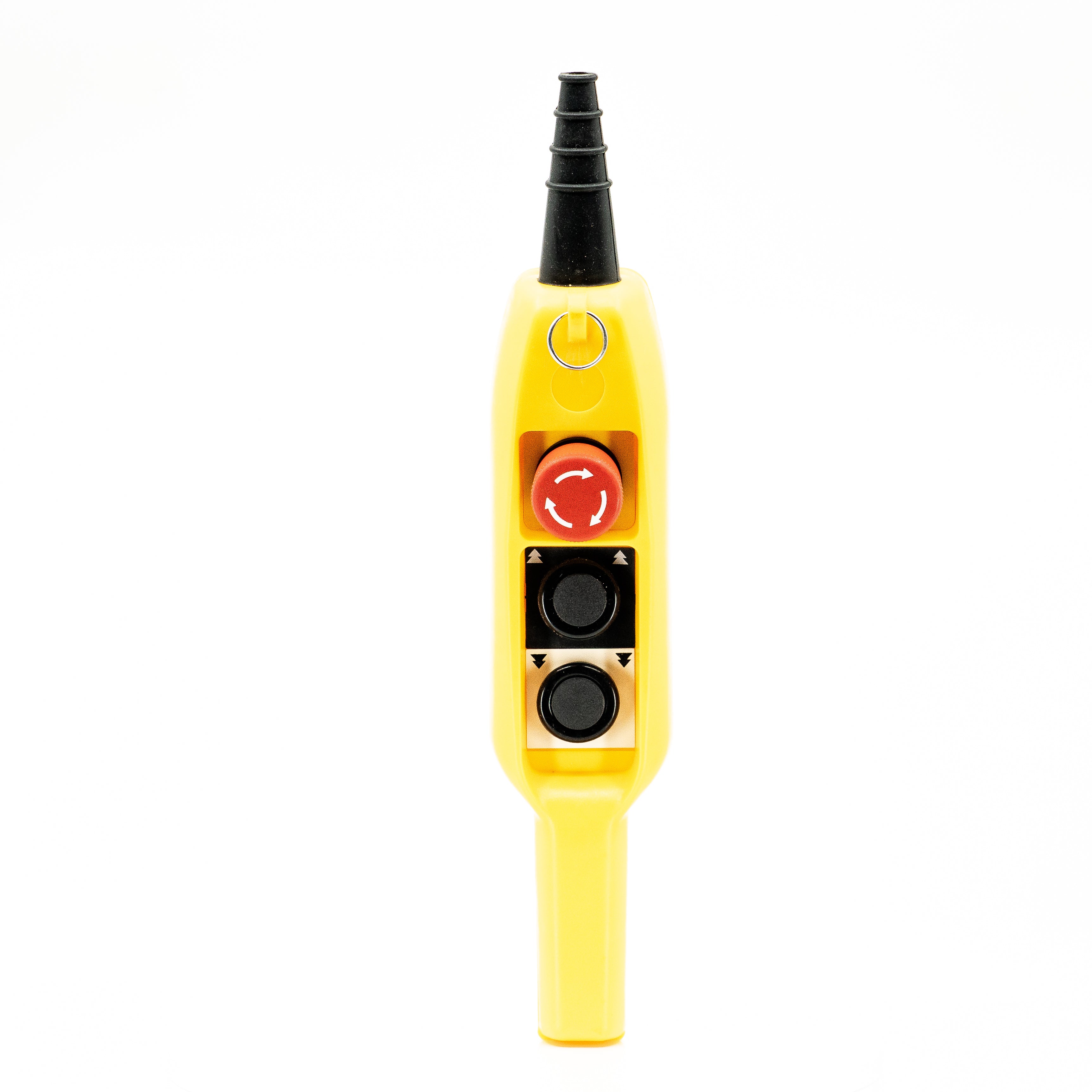Botonera de control con mango, 2 pulsadores de 1CNA + 1 hongo de 1CNC, 5A resistivos