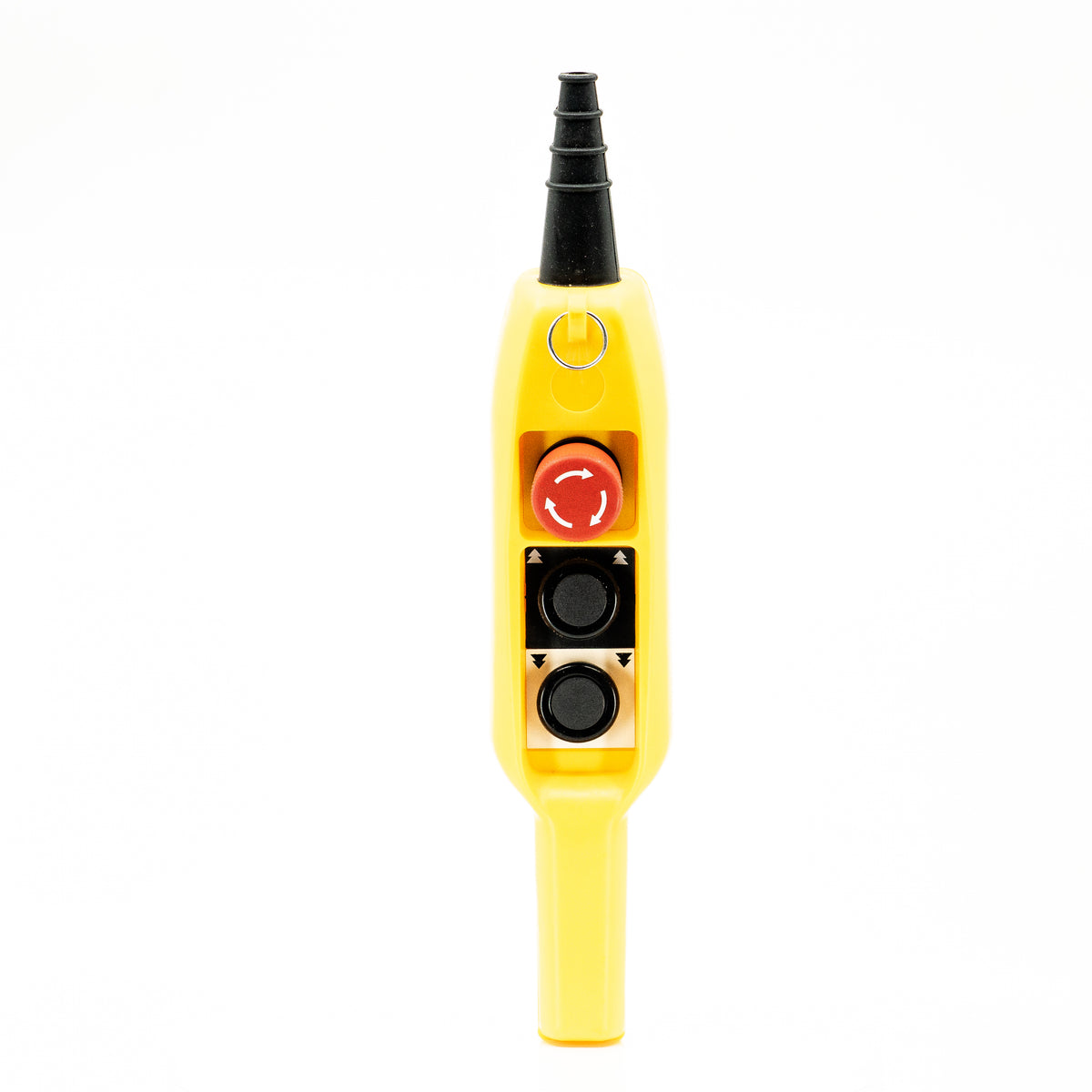 Botonera de control con mango, 2 pulsadores de 1CNA + 1 hongo de 1CNC, 5A resistivos