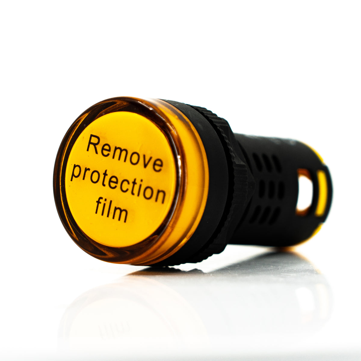 Lampara piloto, tipo led, cuerpo plastico, lente amarillo