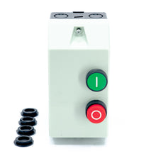 Arrancador magnético tripolar a tensión plena en gabinete con 2 botones (Tamaño 1)