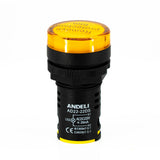 Lampara piloto, tipo led, cuerpo plastico, lente amarillo