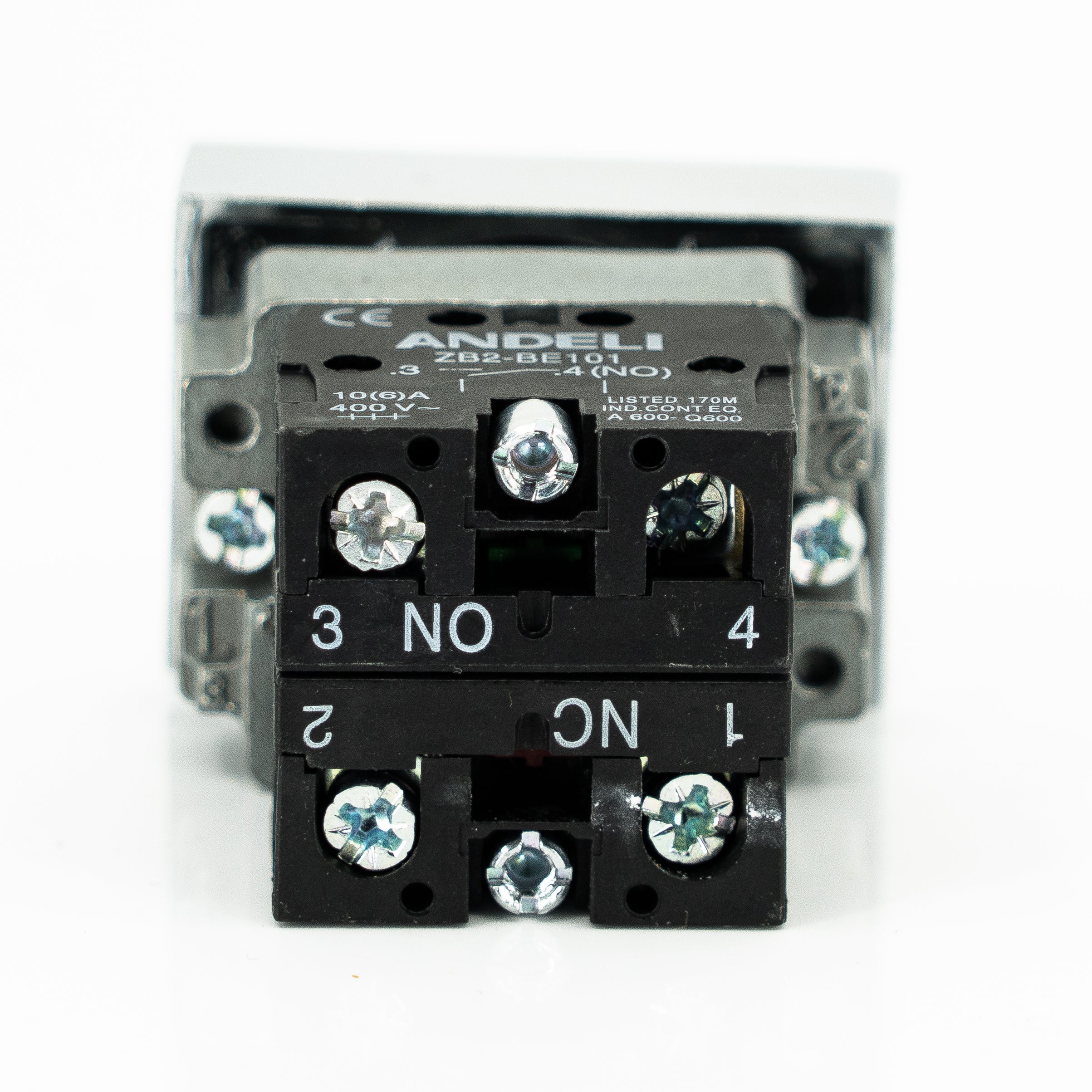 Pulsador doble, no iluminado, bastidor metálico, 1CNA + 1CNC, 10A/400VCA resistivos