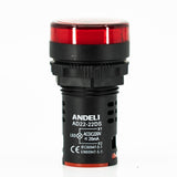 Lampara piloto, tipo led, cuerpo plastico, lente rojo
