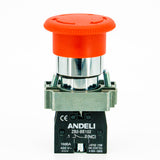 Botón pulsador hongo 40mmØ, retención giro, rojo, 1CNC