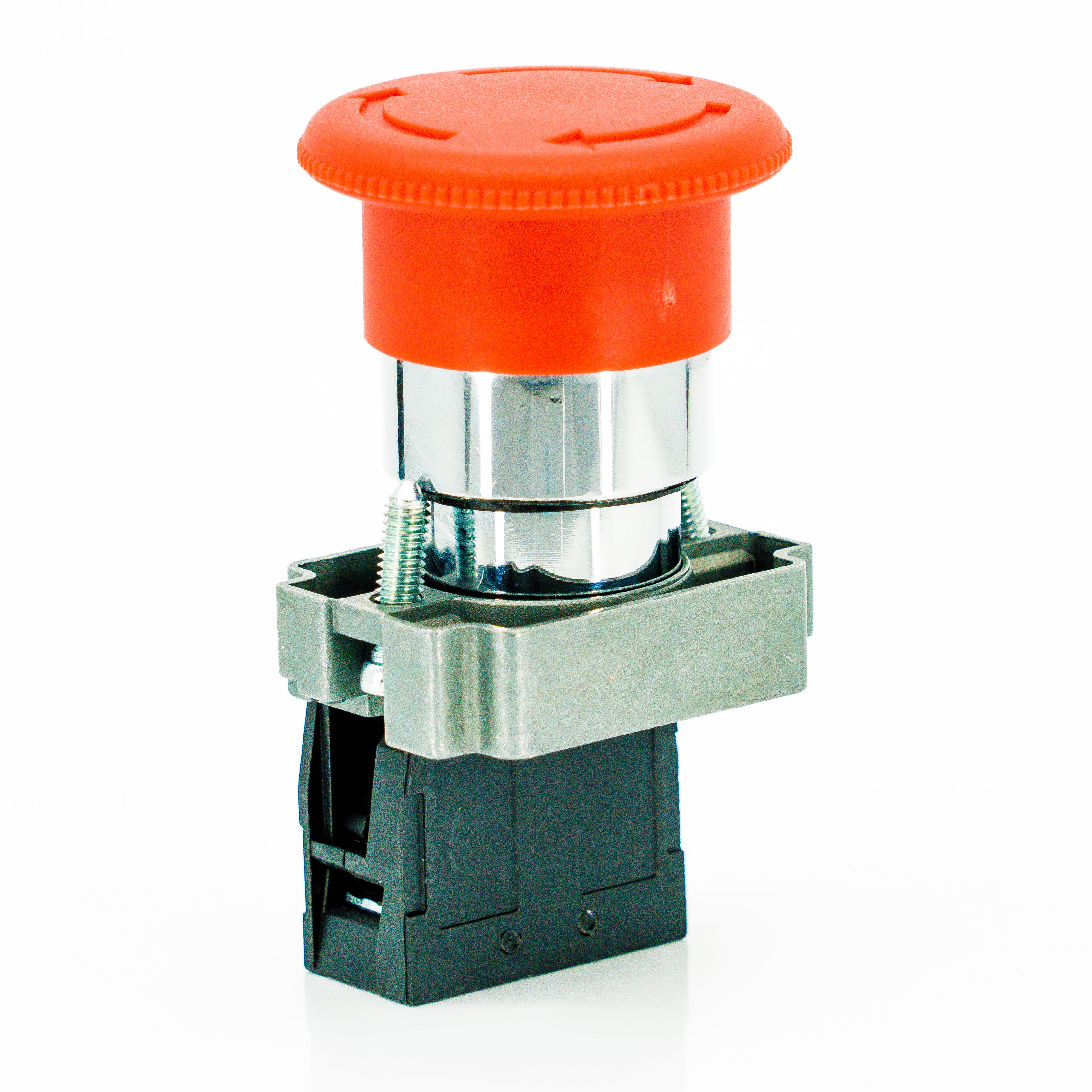 Botón pulsador hongo 40mmØ, retención giro, rojo, 1CNC