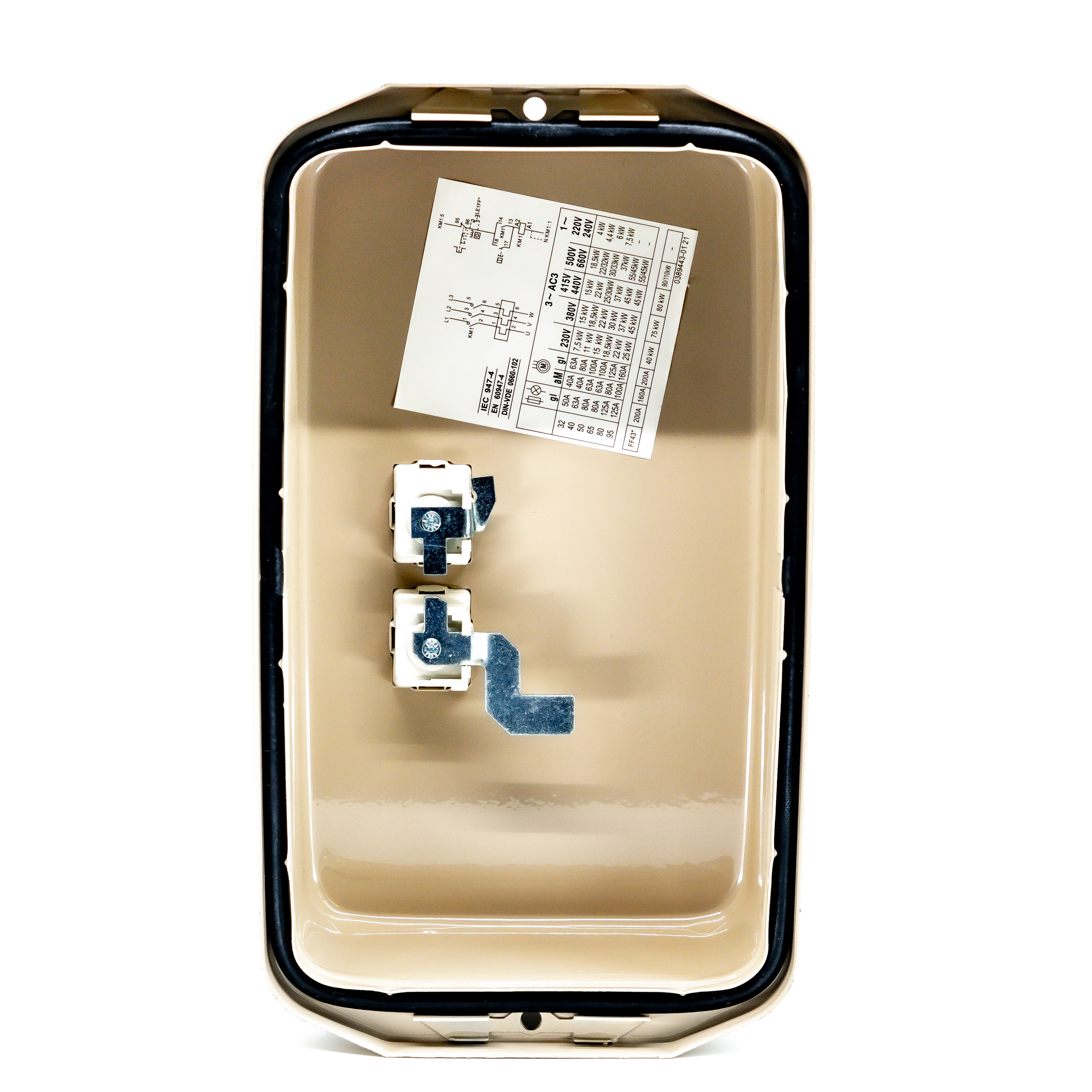 Arrancador magnético tripolar a tensión plena en gabinete con 2 botones (Tamaño 3)