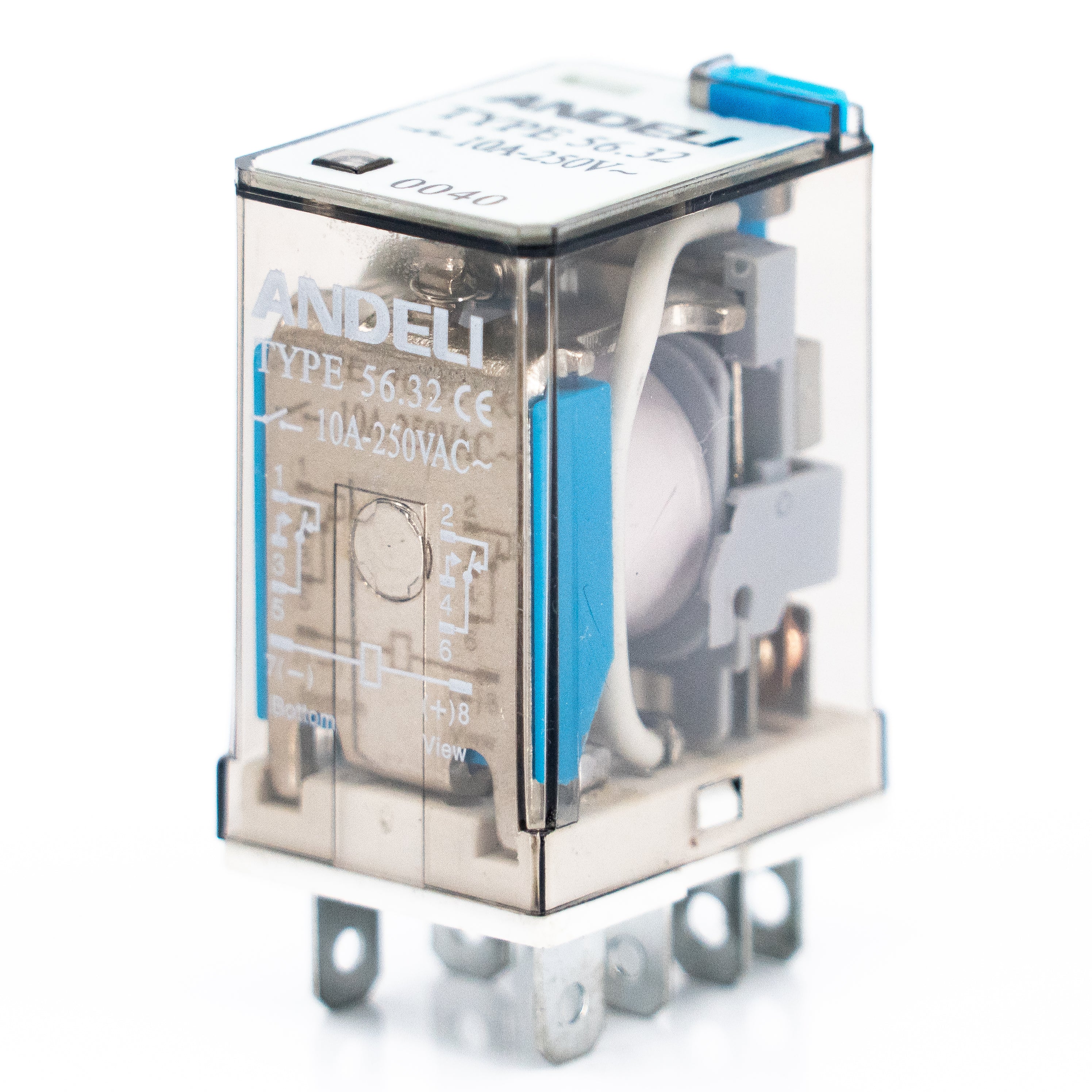 Mini relevador encapsulado, 8 pines planos, 2P-2T