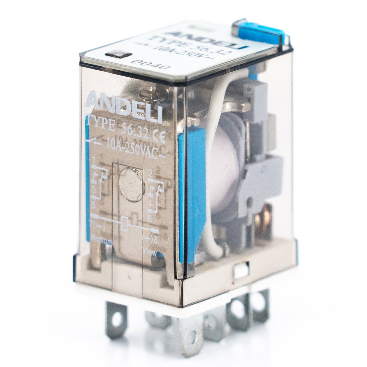 Mini relevador encapsulado, 8 pines planos, 2P-2T