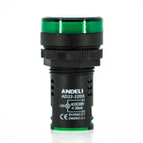 Lampara piloto, tipo led, cuerpo plastico, lente verde