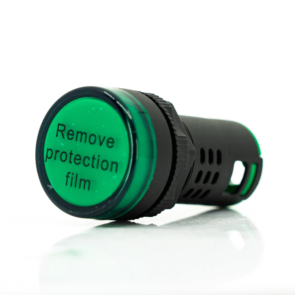 Lampara piloto, tipo led, cuerpo plastico, lente verde