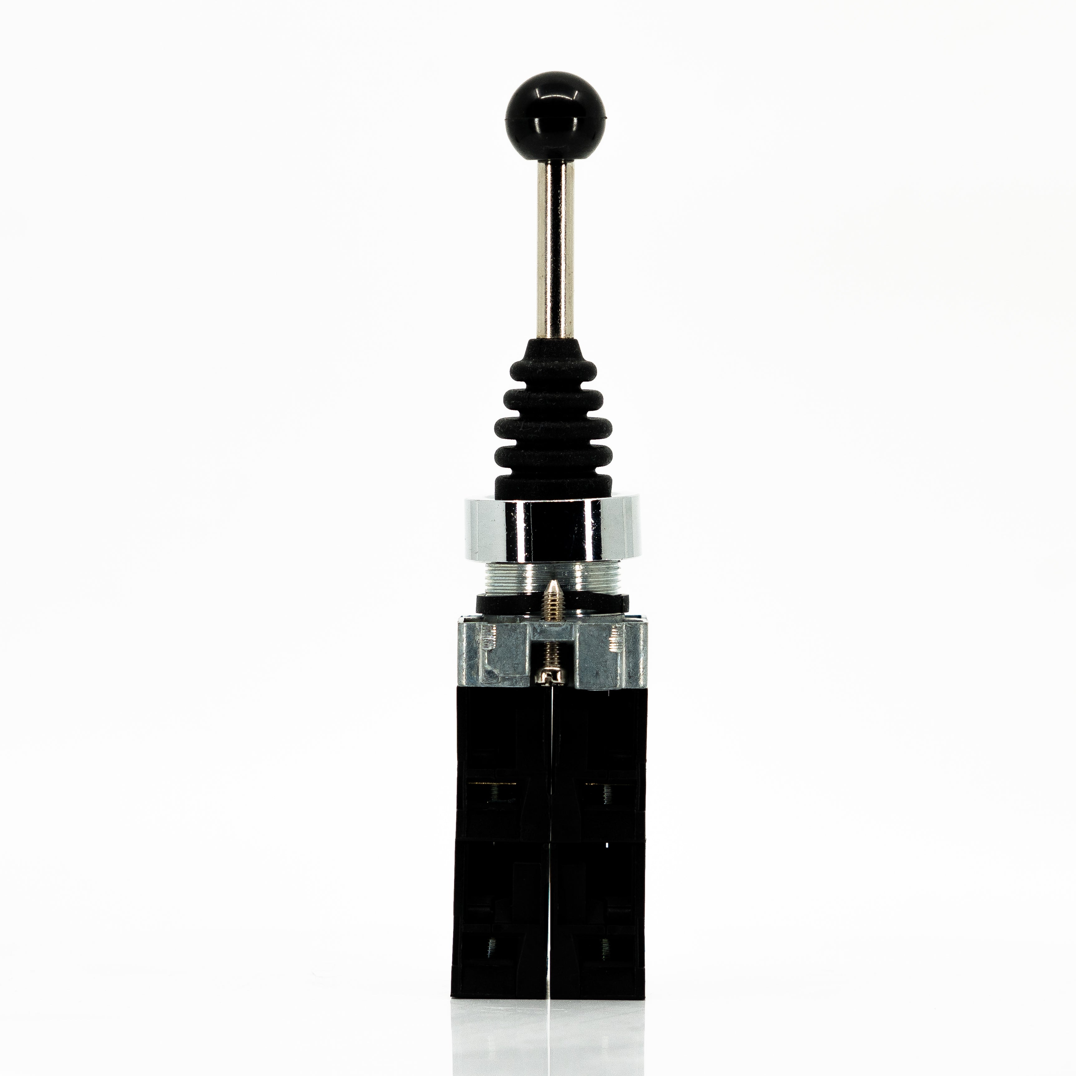Selector palanca joystick, 4 direcciones momentaneas con retorno al centro, bastidor metálico, 10A/400VCA
