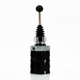 Selector palanca joystick, 4 direcciones fijas con centro, bastidor metálico, 10A/400VCA