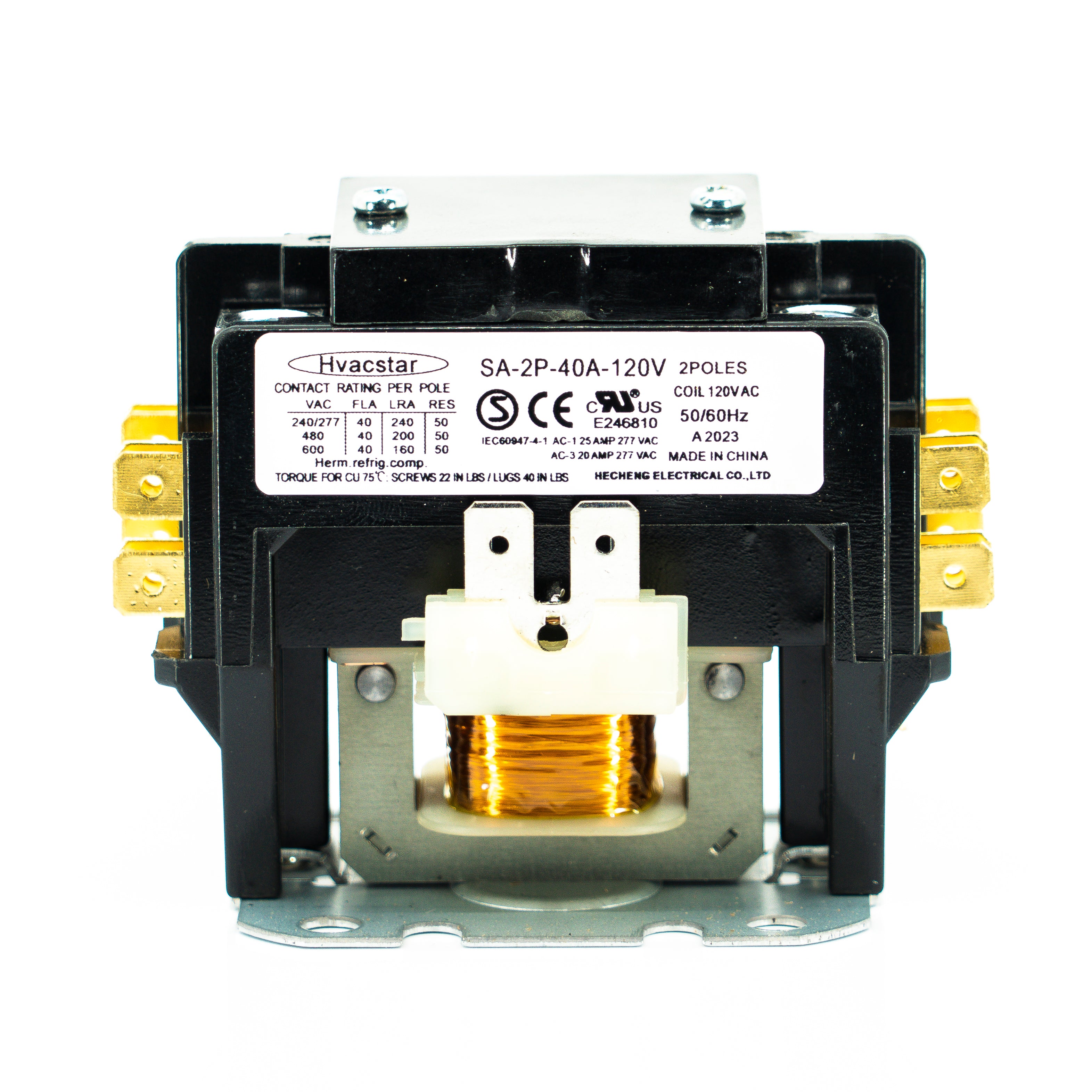 Contactor de propósito definido, 2 polos, 40 amp, terminales de caja con tornillo