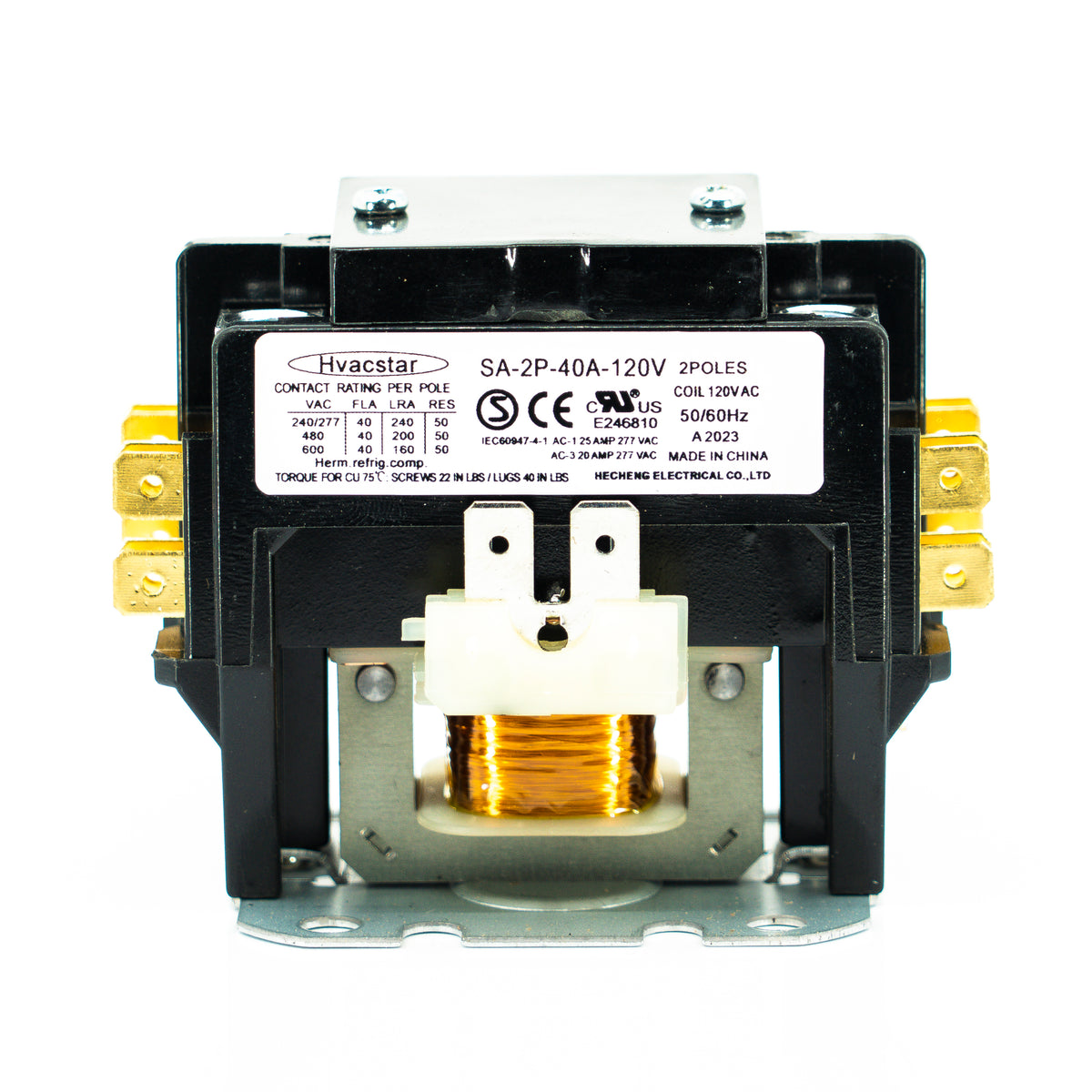 Contactor de propósito definido, 2 polos, 40 amp, terminales de caja con tornillo