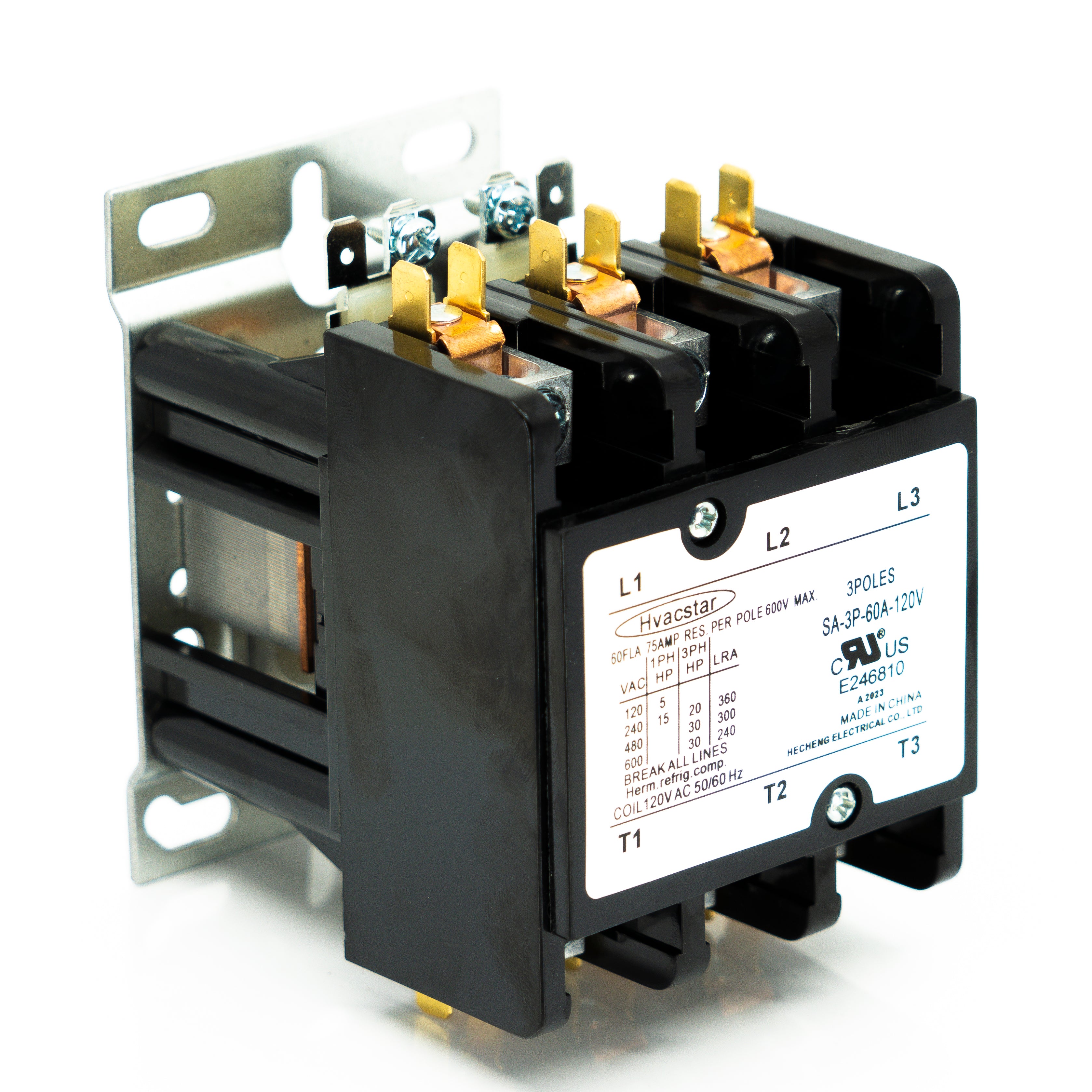 Contactor de propósito definido, 3 polos, 75 amp, terminales de caja con tornillo