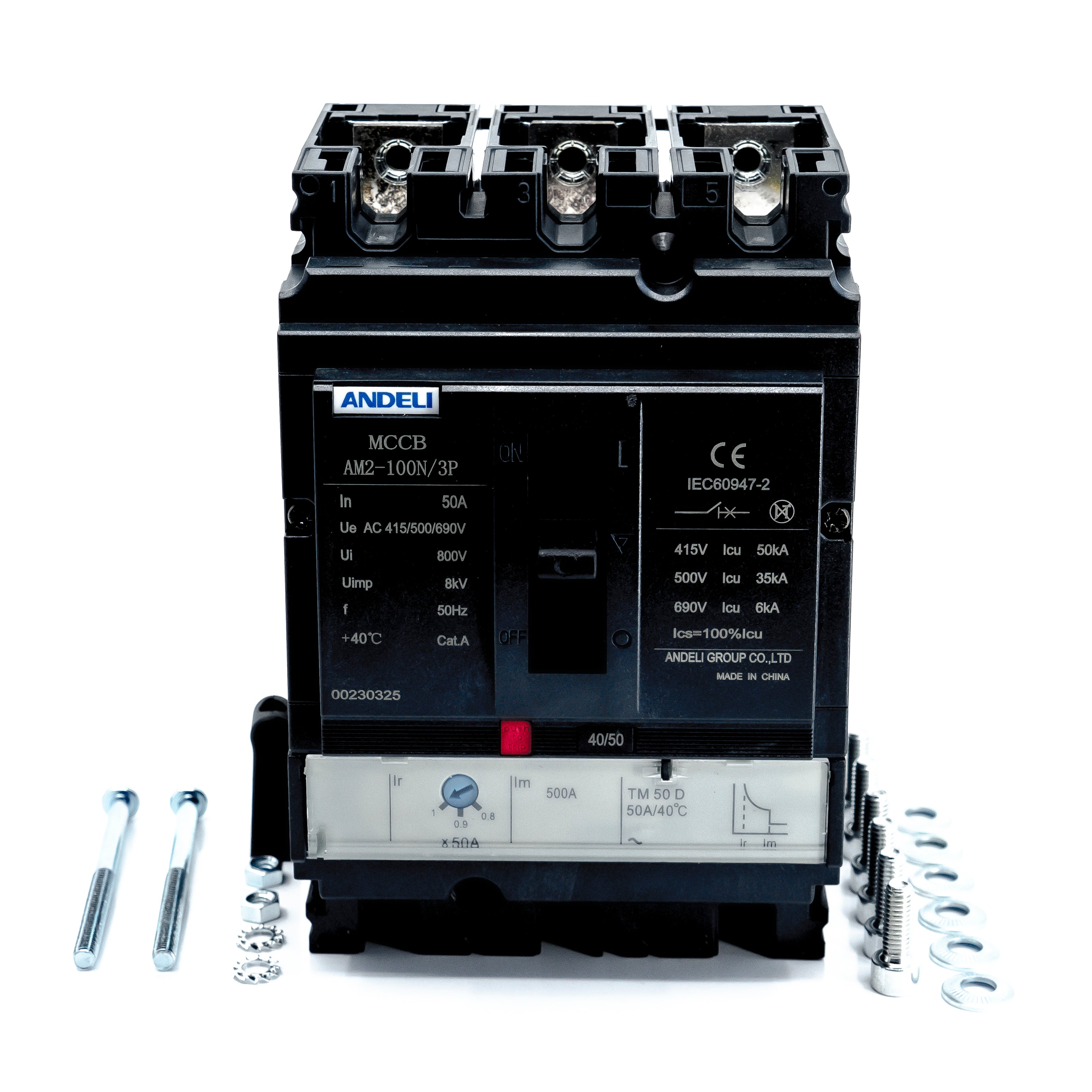 Interruptor termomagnetico, 3 polos, caja moldeada, amperaje ajustable, 105x158x100mm.