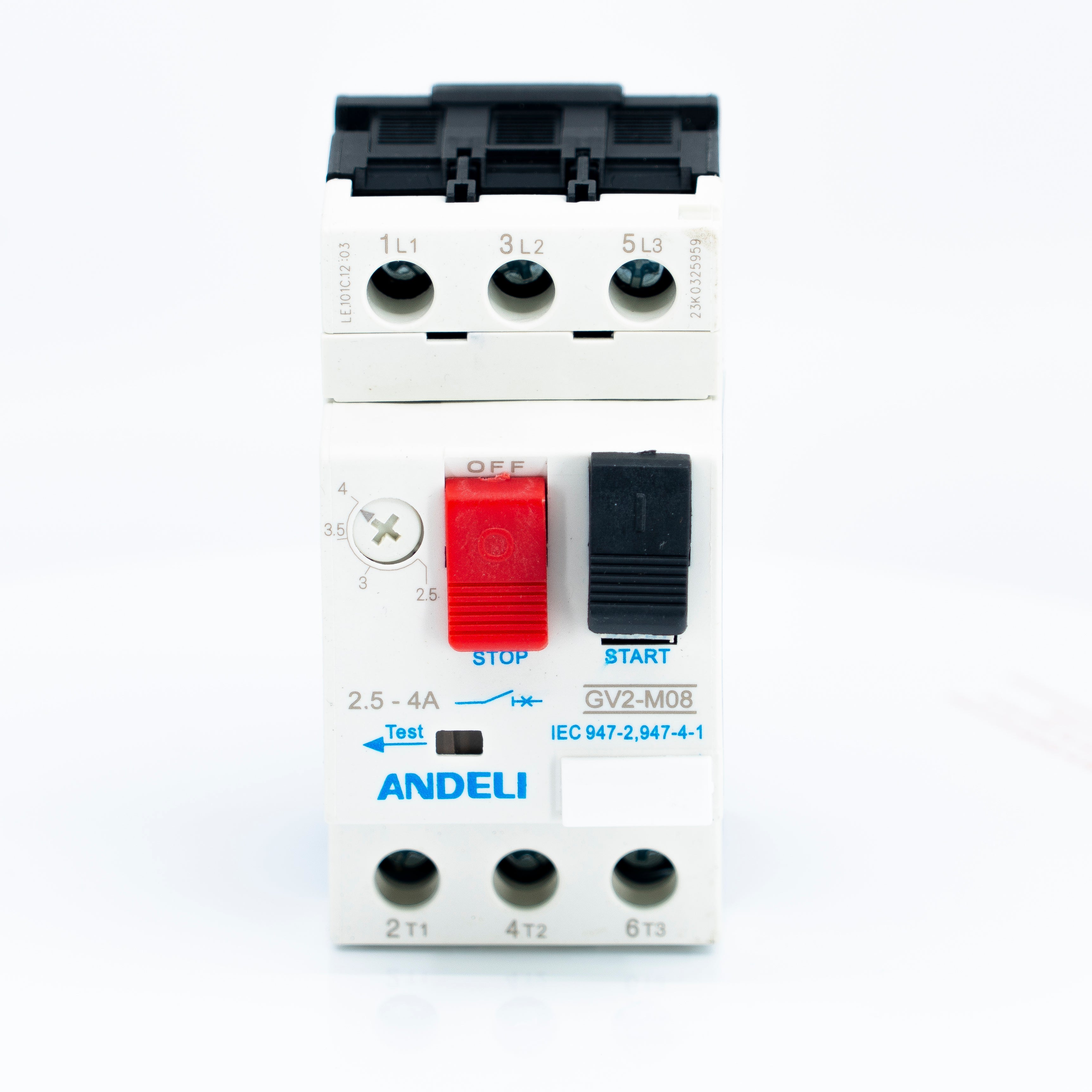 Guardamotor de capacidad interruptiva STD. para montaje en riel din, de operación manual por 2 balancines