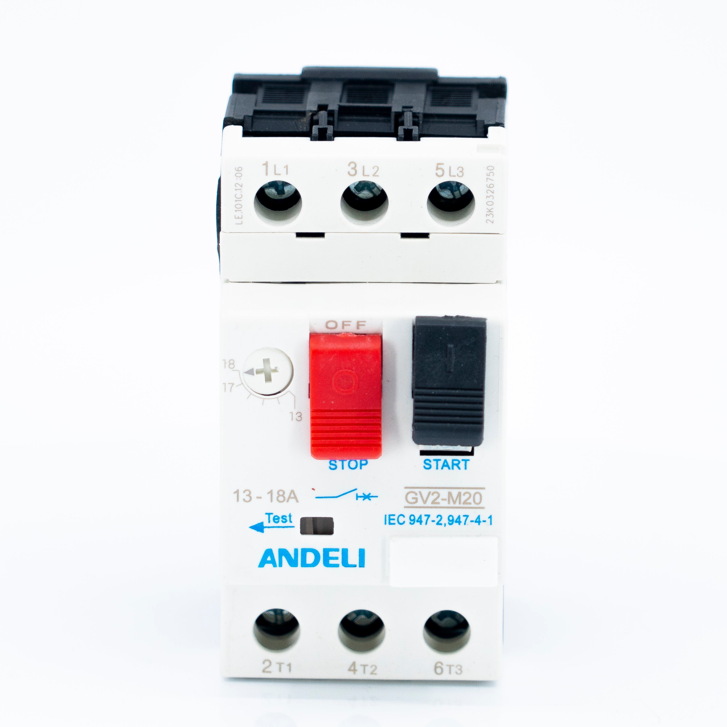 Guardamotor de capacidad interruptiva STD. para montaje en riel din, de operación manual por 2 balancines