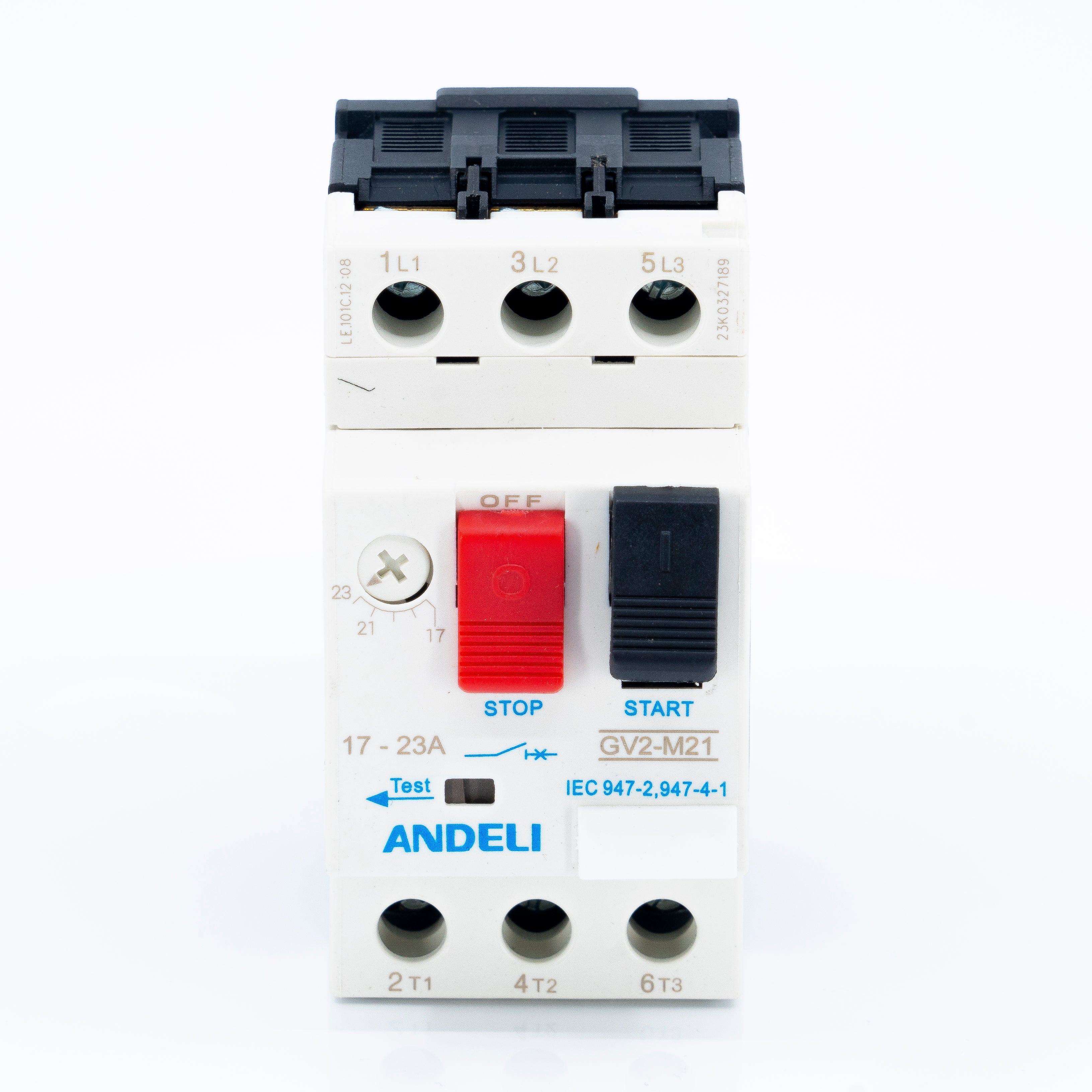 Guardamotor de capacidad interruptiva STD. para montaje en riel din, de operación manual por 2 balancines