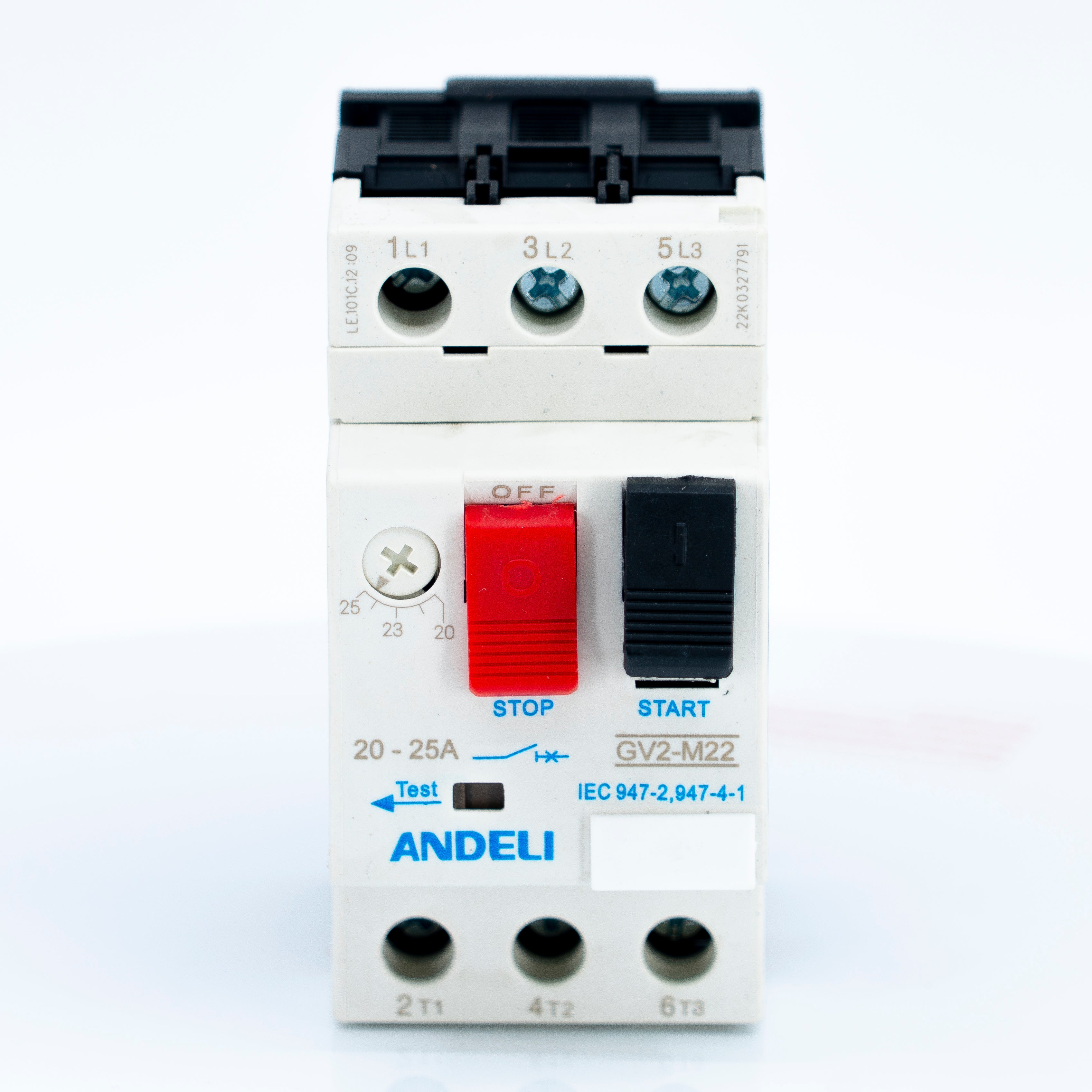 Guardamotor de capacidad interruptiva STD. para montaje en riel din, de operación manual por 2 balancines