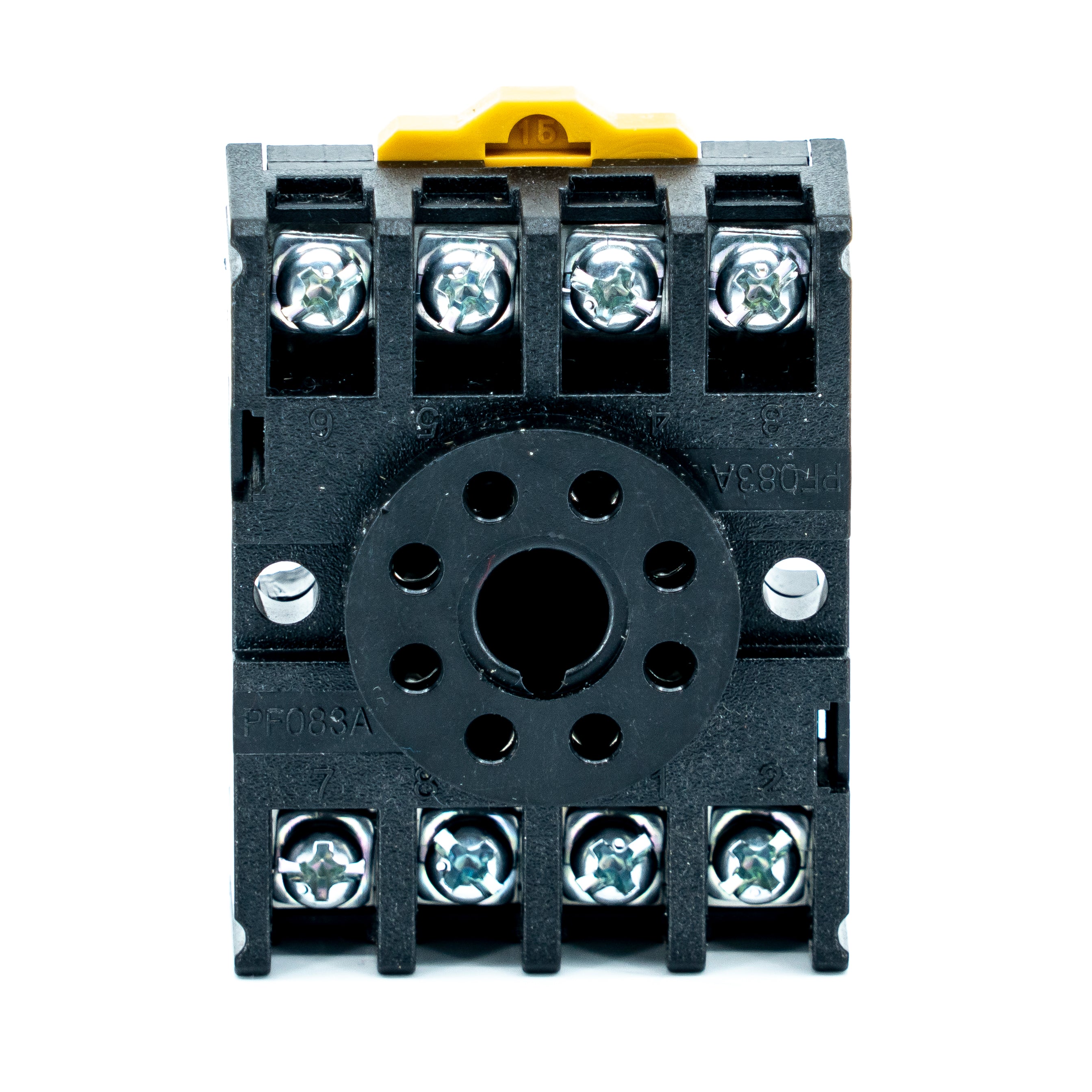 Base para relevador tipo enchufable, p/riel y adosada, terminales tornillo