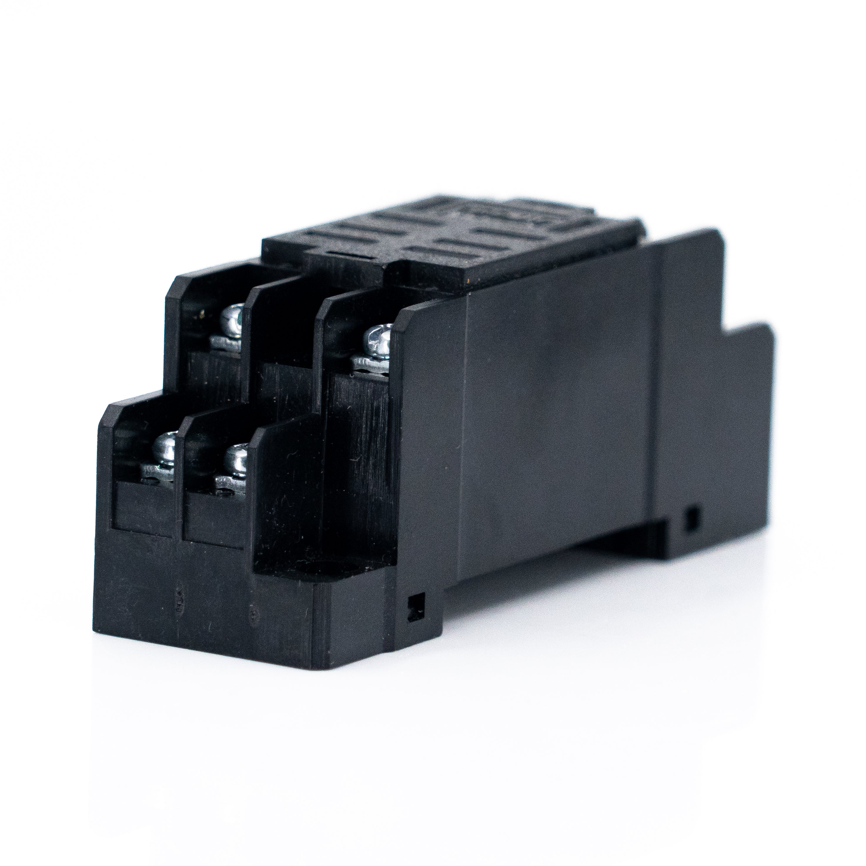 Base para relevador para riel DIN, adosada, 8 terminales planos de tornillo