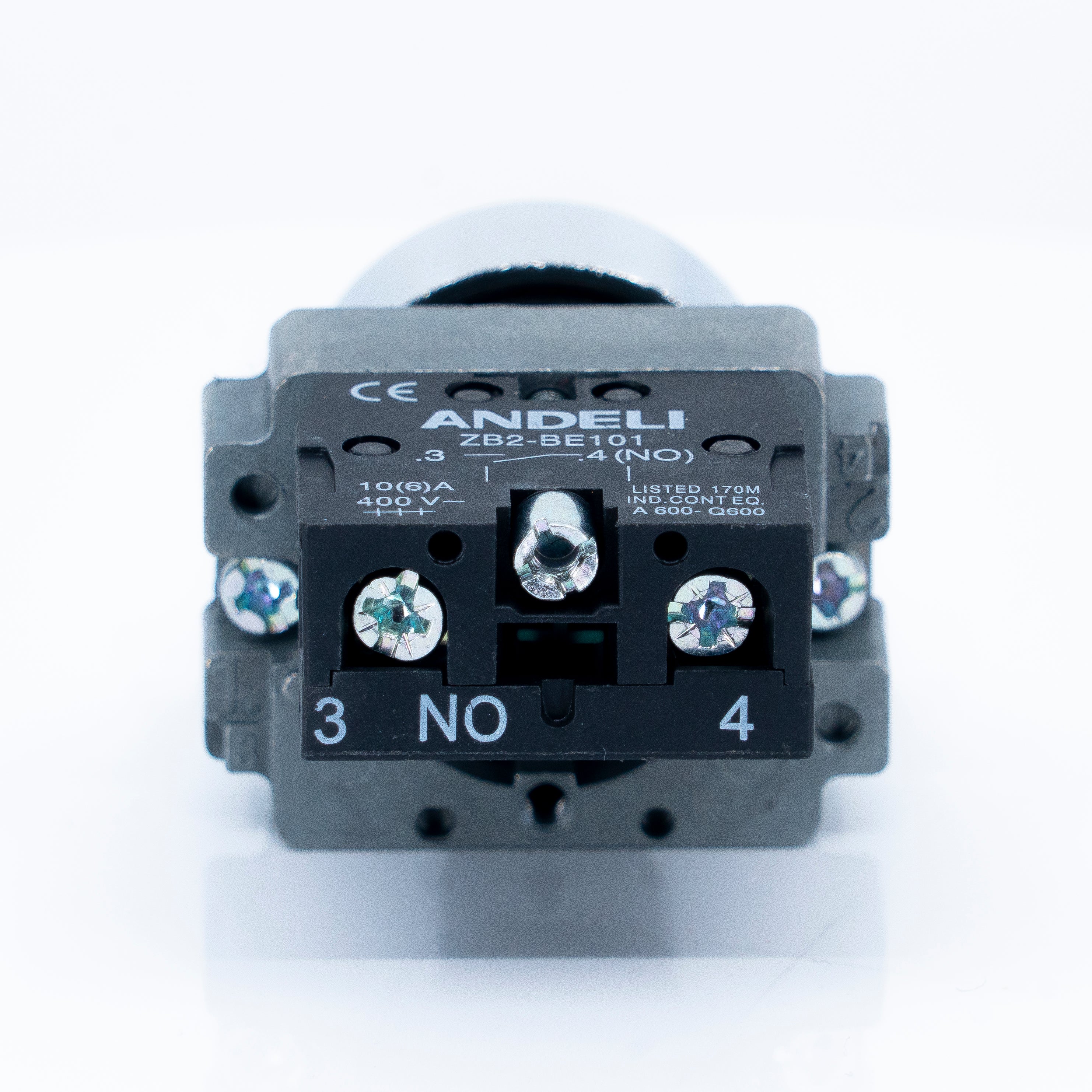 Botón pulsador, bastidor metálico