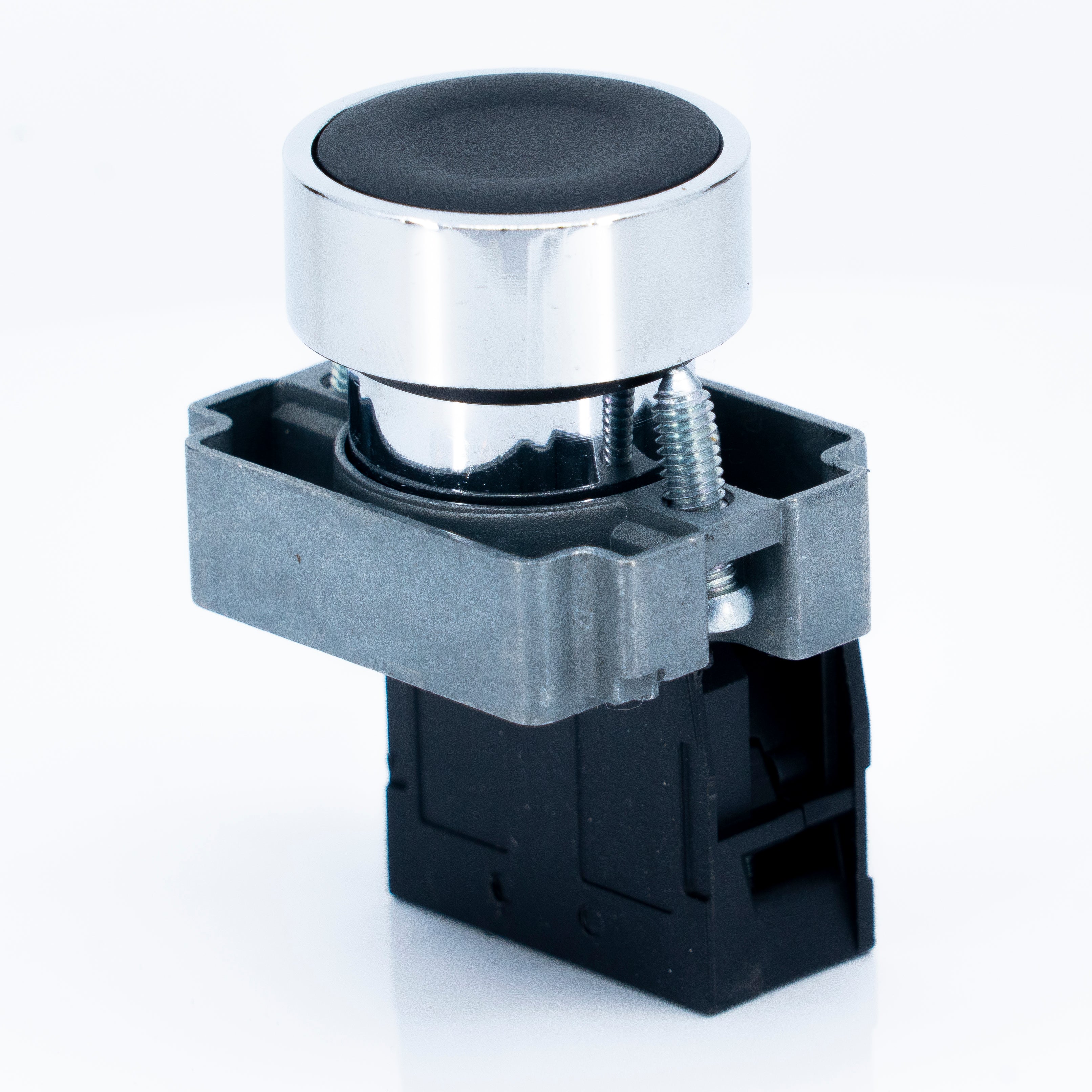 Botón pulsador, bastidor metálico