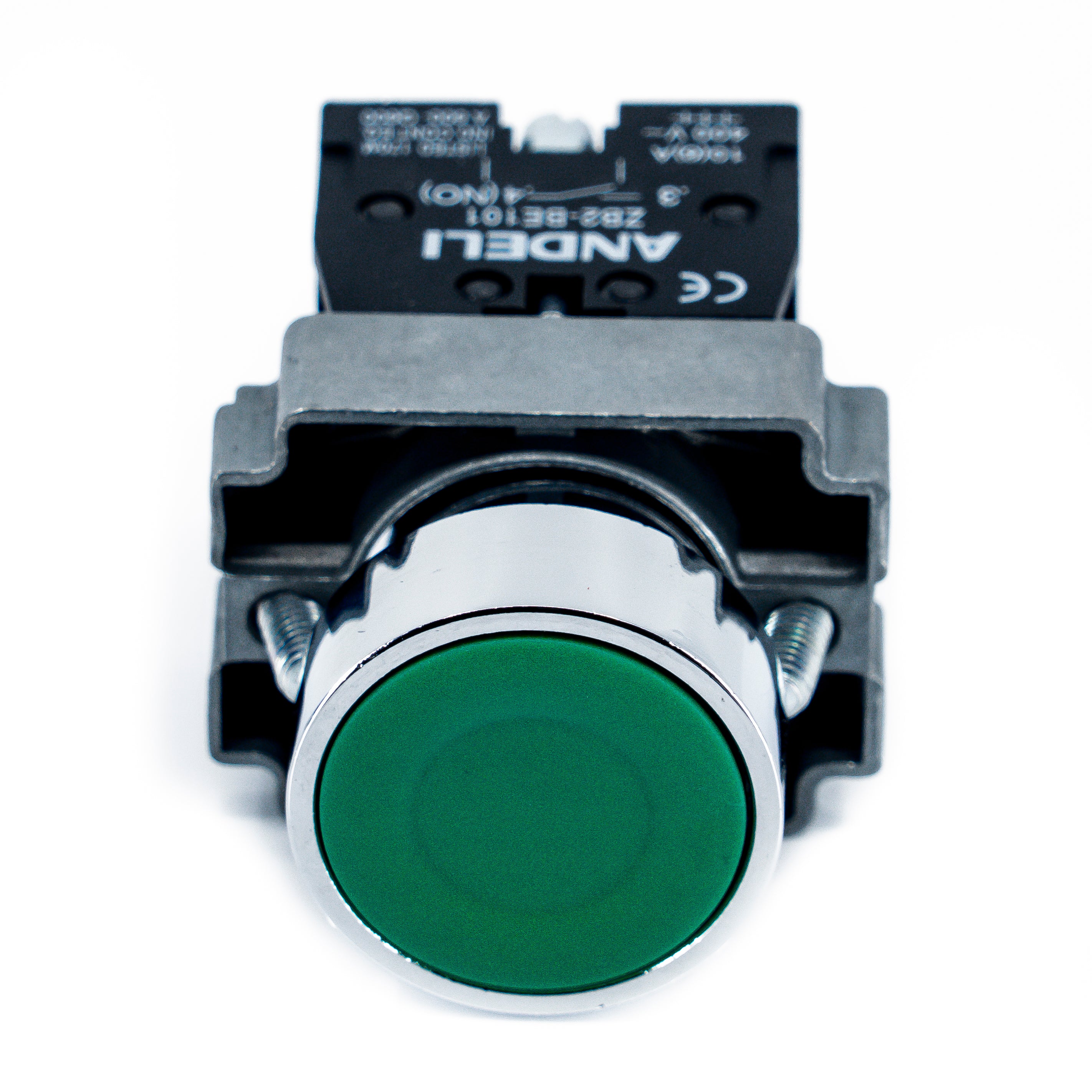 Botón pulsador, bastidor metálico