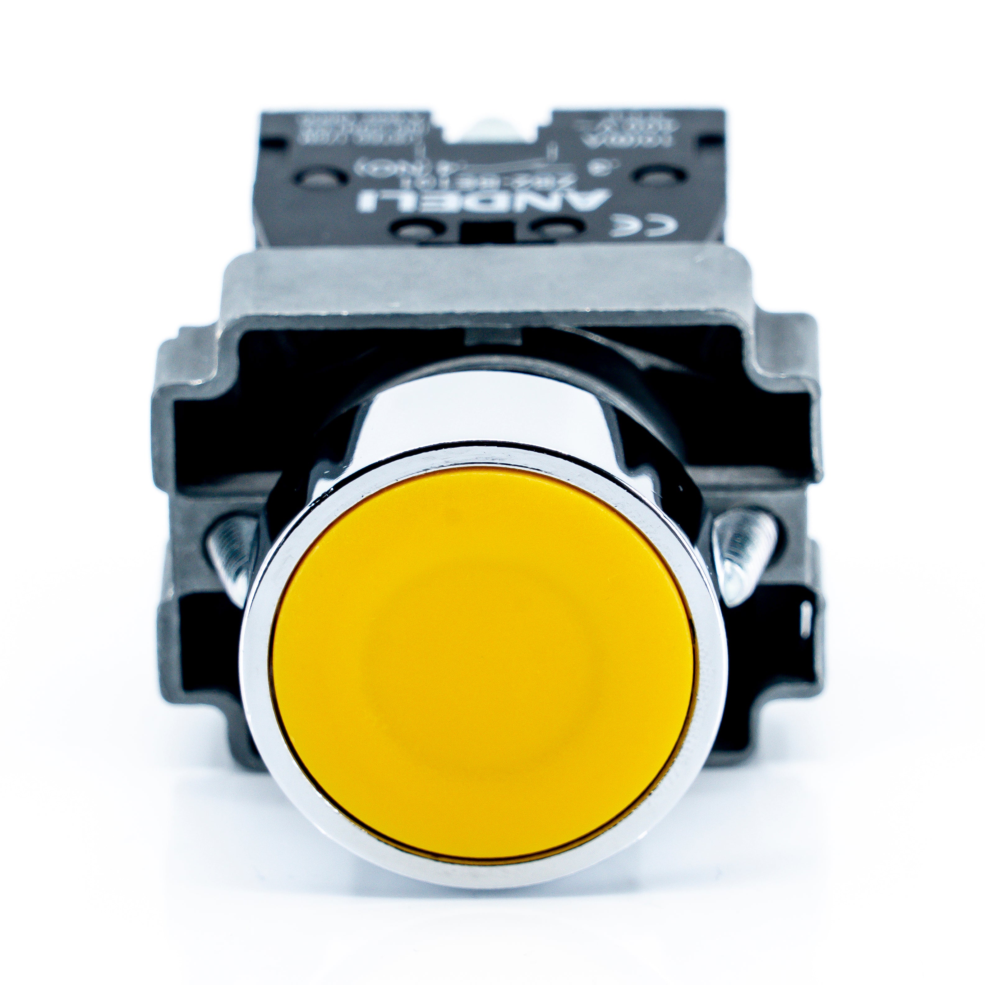 Botón pulsador, bastidor metálico