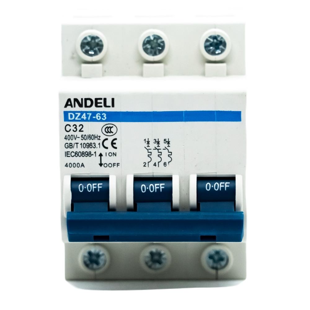 Interruptor termomagnético 3 polos para riel