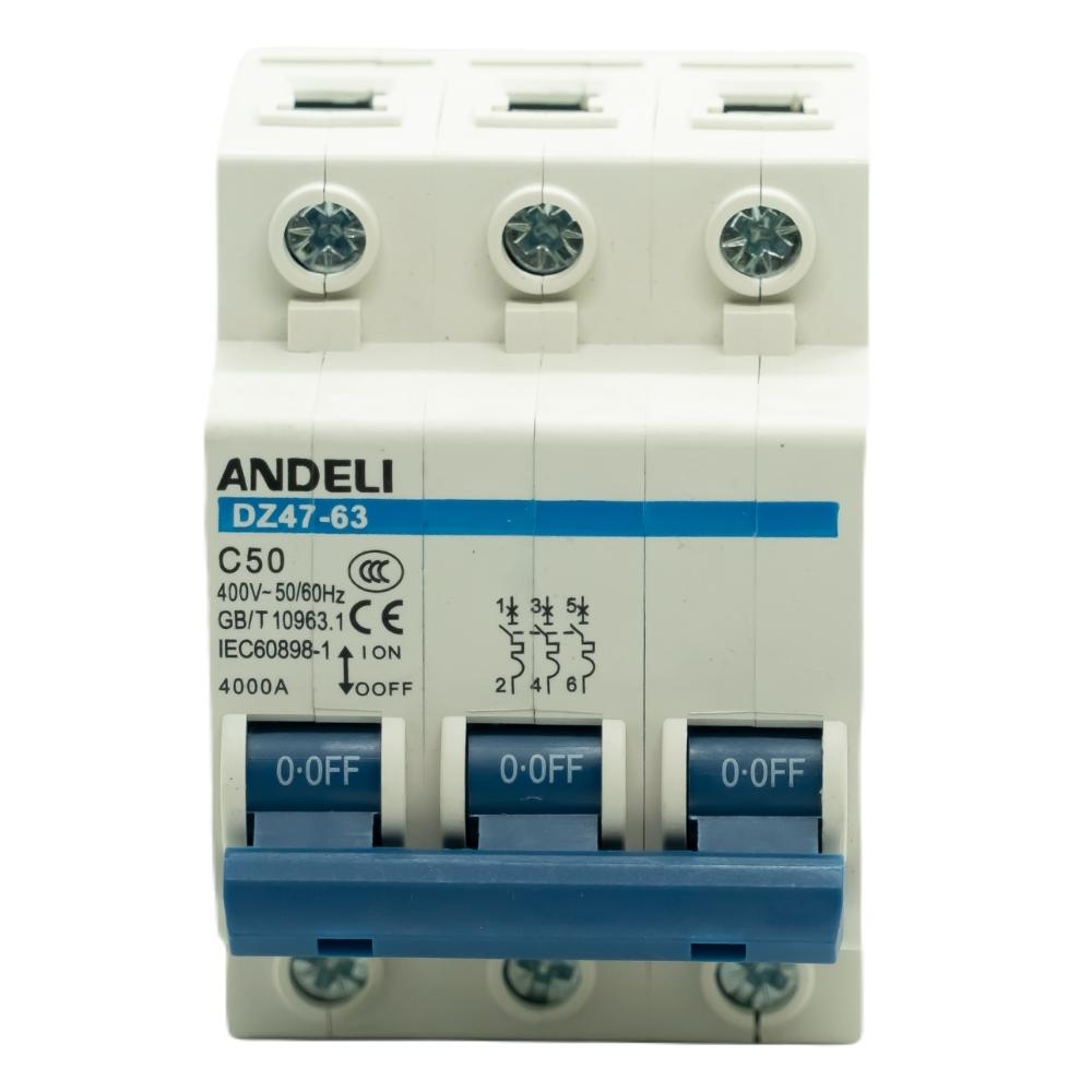 Interruptor termomagnético 3 polos para riel