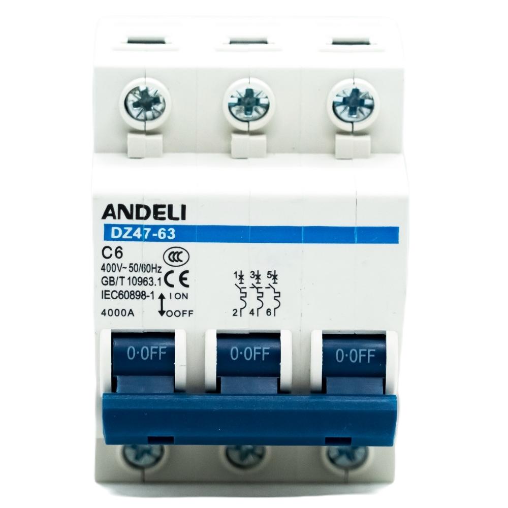 Interruptor termomagnético 3 polos para riel